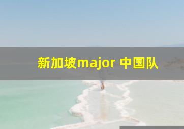 新加坡major 中国队